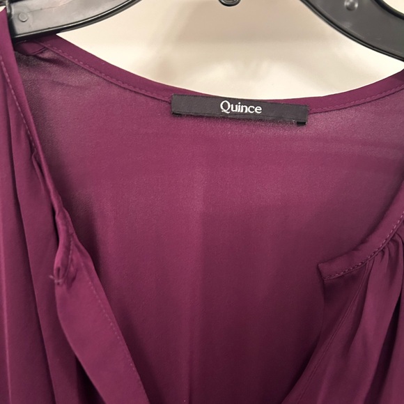Quince Tiered Washable Silk Maxi Dress in Aubergine / Eggplant - Picture 5 of 14
